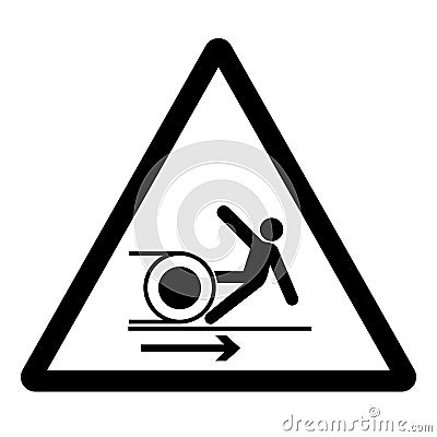 Warning Body in Rollers Symbol Sign, Vector Illustration, Isolate On White Background Label .EPS10 Vector Illustration