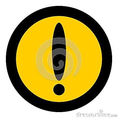 Warning Circle Raster Icon Illustration Cartoon Illustration