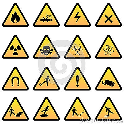 Warning and danger signs Vector Illustration