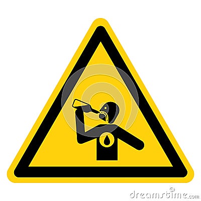 Warning The Dangers of Drinking Contamination Symbol Sign ,Vector Illustration, Isolate On White Background Label. EPS10 Vector Illustration