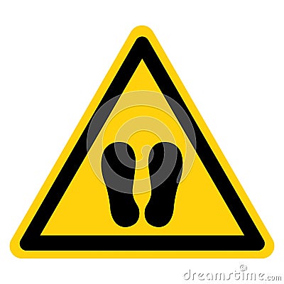 Warning Do Not Walk Or Stand Here Symbol Sign,Vector Illustration, Isolated On White Background Label. EPS10 Vector Illustration