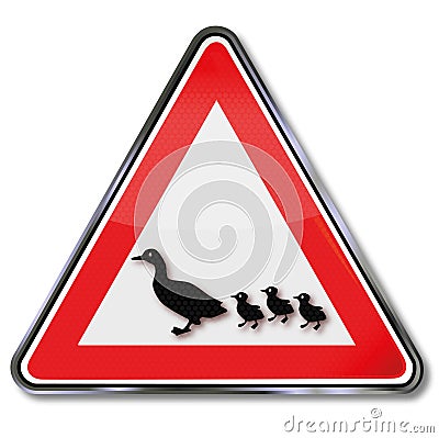 Warning ducks, geese and poultry Vector Illustration