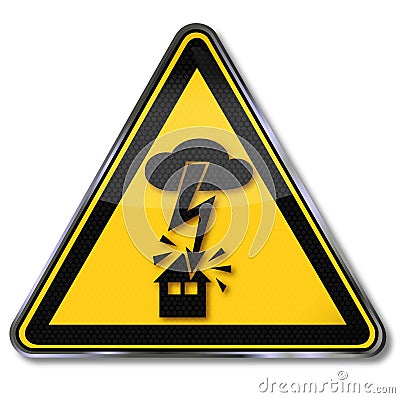 Warning of electric shock from lightning into the house Vector Illustration