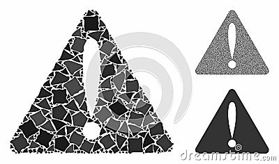 Warning error Composition Icon of Abrupt Elements Vector Illustration