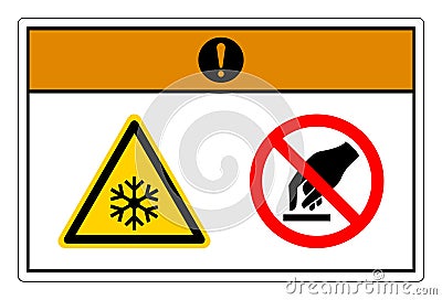 Warning Extremely Cold Surface Do Not Touch Symbol Sign On White Background Vector Illustration