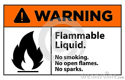 Warning flammable liquid sign vector Vector Illustration