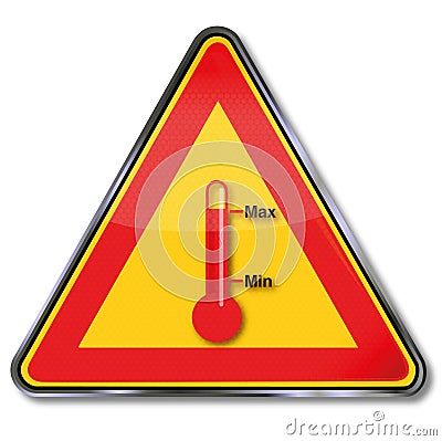 Warning of fluctuations in temperature and overheating Vector Illustration