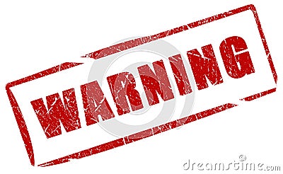 Warning grunge stamp Stock Photo