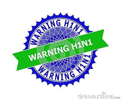 WARNING H1N1 Bicolor Clean Rosette Template for Seals Stock Photo