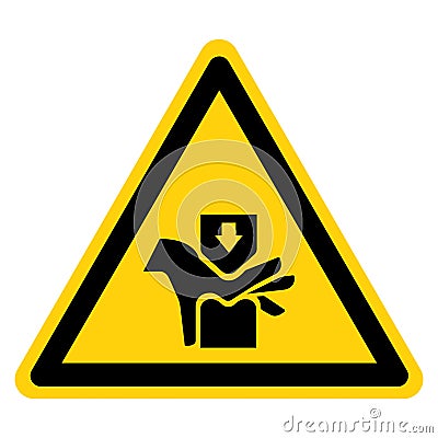 Warning Hand Crush Hazard Symbol Sign ,Vector Illustration, Isolate On White Background Label. EPS10 Vector Illustration