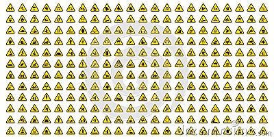 Warning Hazard Symbols labels Sign Isolate on White Background,Vector Illustration Vector Illustration