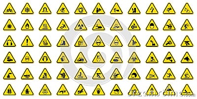 Warning Hazard Symbols labels Sign Isolate on White Background,Vector Illustration Vector Illustration