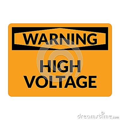 Warning high voltage sign. Vector high voltage danger electric power background energy icon symbol. Vector Illustration