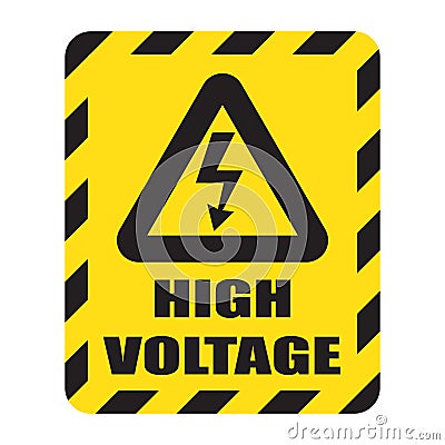 Warning high voltage sign. Stock Photo