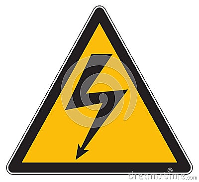 Warning high voltage sign Cartoon Illustration