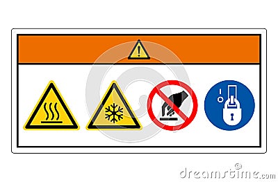 Warning Hot or Cold Surface Symbol Sign, Vector Illustration, Isolate On White Background Label. EPS10 Vector Illustration