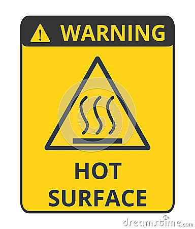 Warning Hot Surface Symbol Vector Illustration