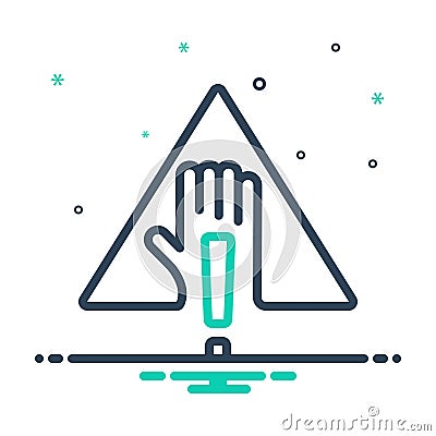 Mix icon for Warning, alert and caveat Vector Illustration