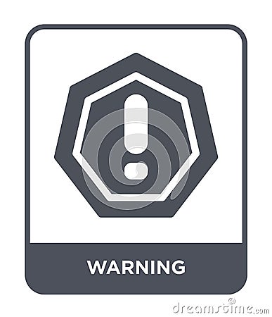 warning icon in trendy design style. warning icon isolated on white background. warning vector icon simple and modern flat symbol Vector Illustration