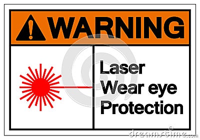 Warning Laser Wear Eye Protection Symbol Sign, Vector Illustration, Isolate On White Background Label. EPS10 Vector Illustration