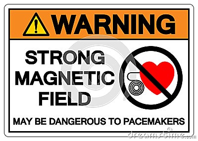 Warning Magnetic Field Symbol Sign, Vector Illustration, Isolate On White Background Label. EPS10 Vector Illustration