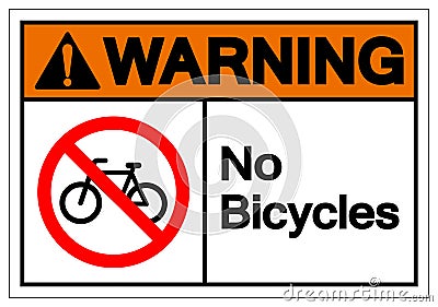 Warning No Bicycles Symbol Sign ,Vector Illustration, Isolate On White Background Label. EPS10 Vector Illustration