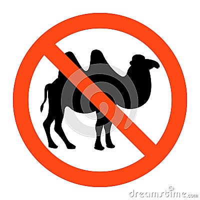 No camel sign ,vector illustratioon on white background Vector Illustration