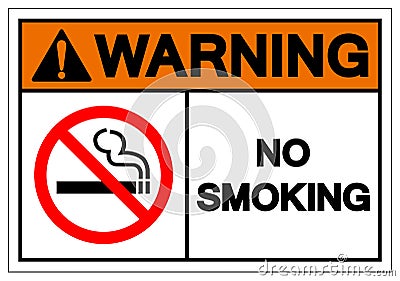 Warning No Smoking Symbol Sign, Vector Illustration, Isolate On White Background Label .EPS10 Vector Illustration