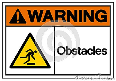 Warning Obstacles Symbol Sign, Vector Illustration, Isolate On White Background Label .EPS10 Vector Illustration