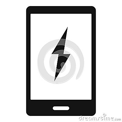 Warning phone icon, simple style Vector Illustration