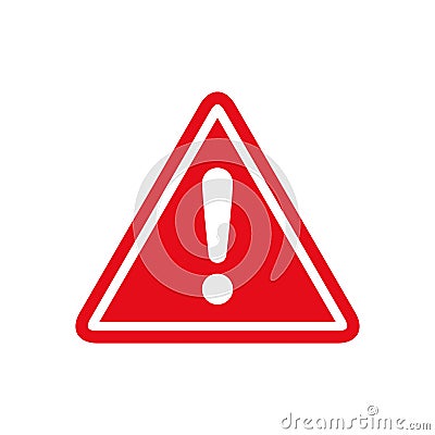 Warning, precaution, attention, alert icon, exclamation mark in triangle shape â€“ vector Vector Illustration