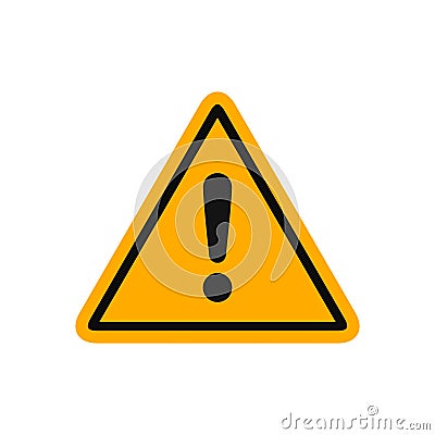 Warning, precaution, attention, alert icon, exclamation mark in triangle shape â€“ vector Vector Illustration