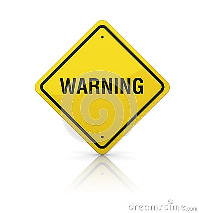 Warning Road Sign Cartoon Illustration