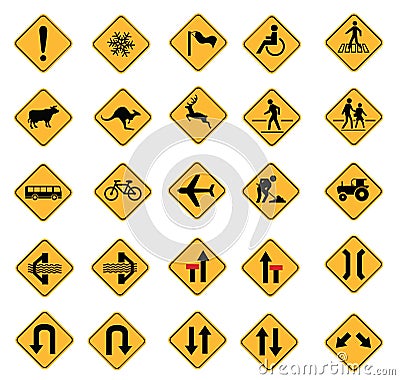 Warning road signs Vector Illustration