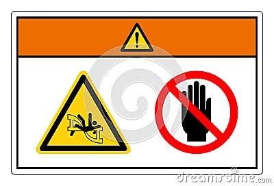Warning Rotating Agitator Do Not Touch Symbol Sign, Vector Illustration, Isolate On White Background Label. EPS10 Stock Photo