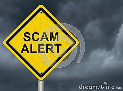 Warning of Scam Stock Photo