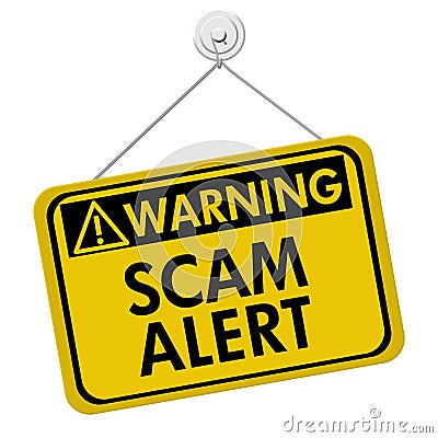 Warning of Scam Alert Stock Photo