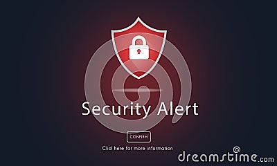 Warning Security Alert Warning Secured Website Concept Stock Photo