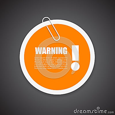 Warning security notice sticker Vector Illustration