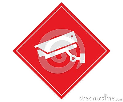 Warning Security notice Under surveillance sign, caution CCTV camera in operation sign vector eps10 Vector Illustration