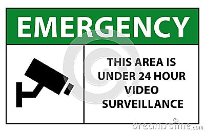 Warning Security notice Under surveillance sign, caution CCTV camera in operation sign vector eps10 Vector Illustration