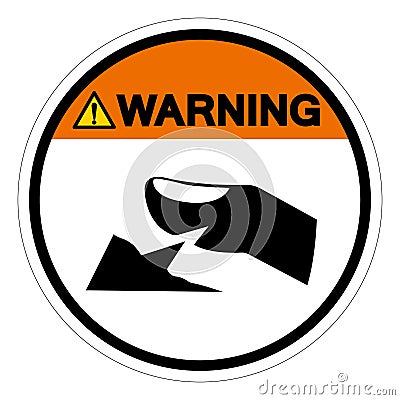 Warning Sharp Edge Of Finger Hazard Symbol Sign, Vector Illustration, Isolate On White Background Label .EPS10 Vector Illustration