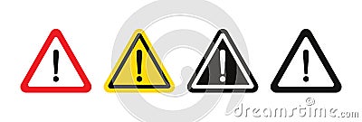 Warning sign. Caution triangle. Alert icons. Vector Vector Illustration