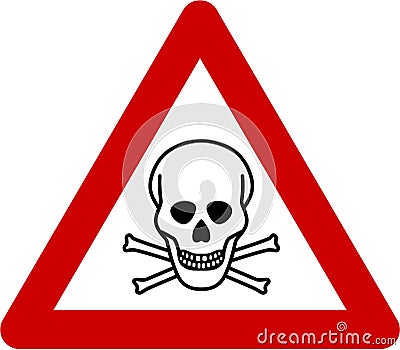 Warning sign with deadly danger Stock Photo