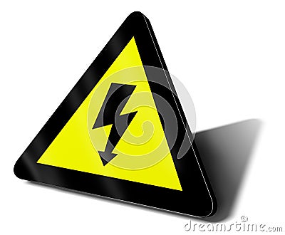 Warning sign electric danger Cartoon Illustration