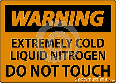 Warning Sign Extremely Cold Liquid Nitrogen Do Not Touch Vector Illustration
