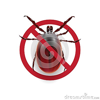 Warning sign. Harvest bug on a white background with shadow. illustration Vector Illustration