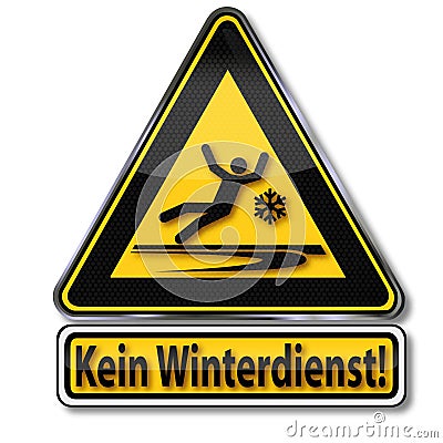 Warning sign no winter service Vector Illustration