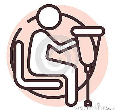Warning sign people with injuries, icon Vector Illustration
