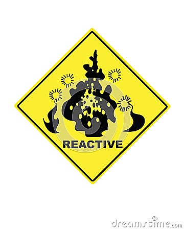 Warning sign for reactive compounds Stock Photo